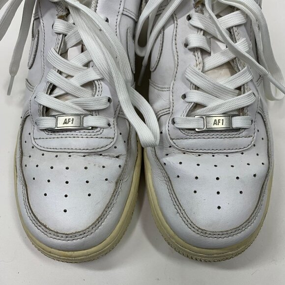 Nike Airforce 1 Lace Up Low Top Platform Sneakers White Leather Women's size 8.5 - Picture 4 of 9